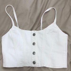 Nwt 7 for all mankind denim crop top